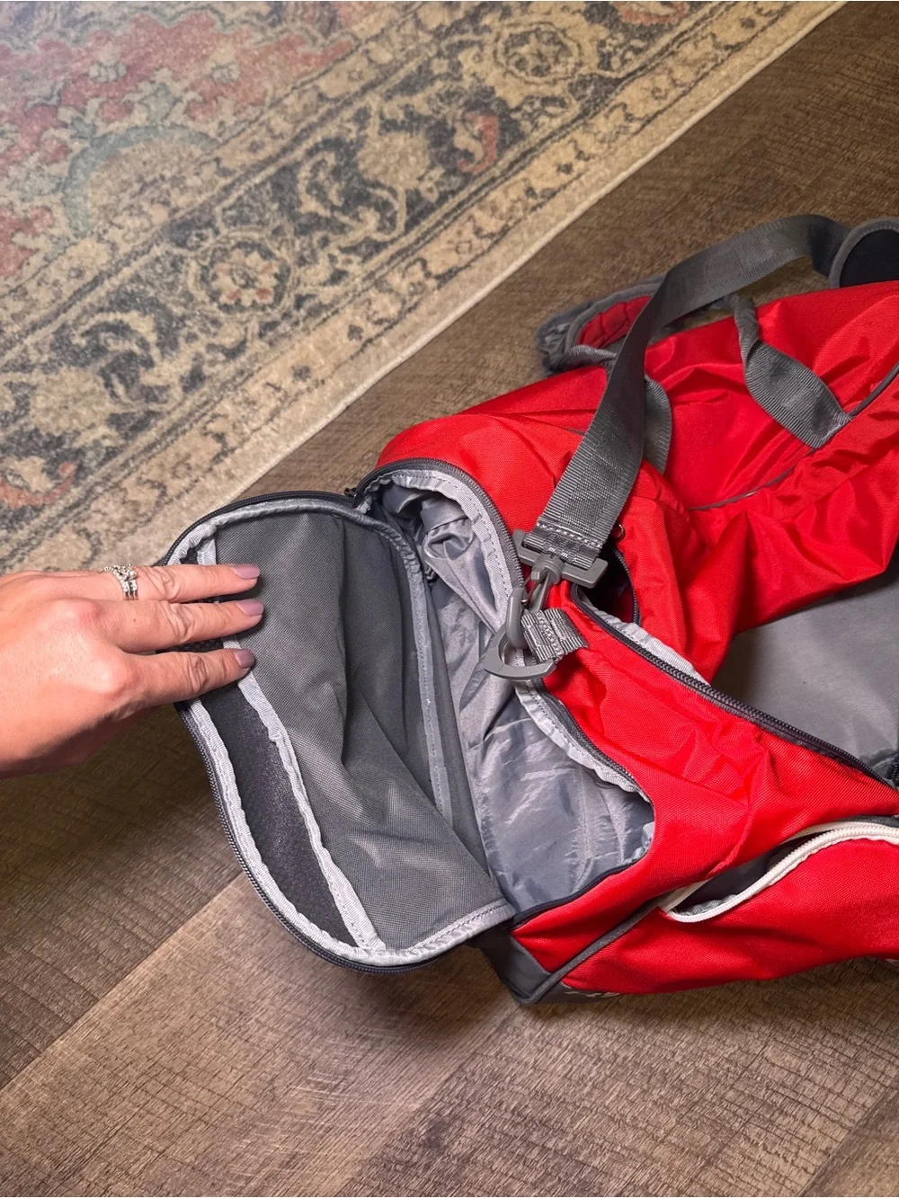 Under Armour Red and Gray Storm Duffel Bag